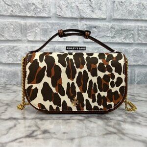 Tory Burch Emerson Printed Top Handle Crossbody In Leopard Print